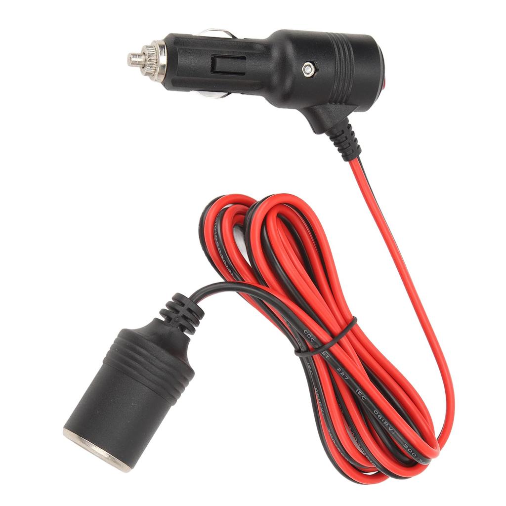 Cigarette Lighter Adapter 24V Male Female Plug with Switch 15A Fuse Protection for