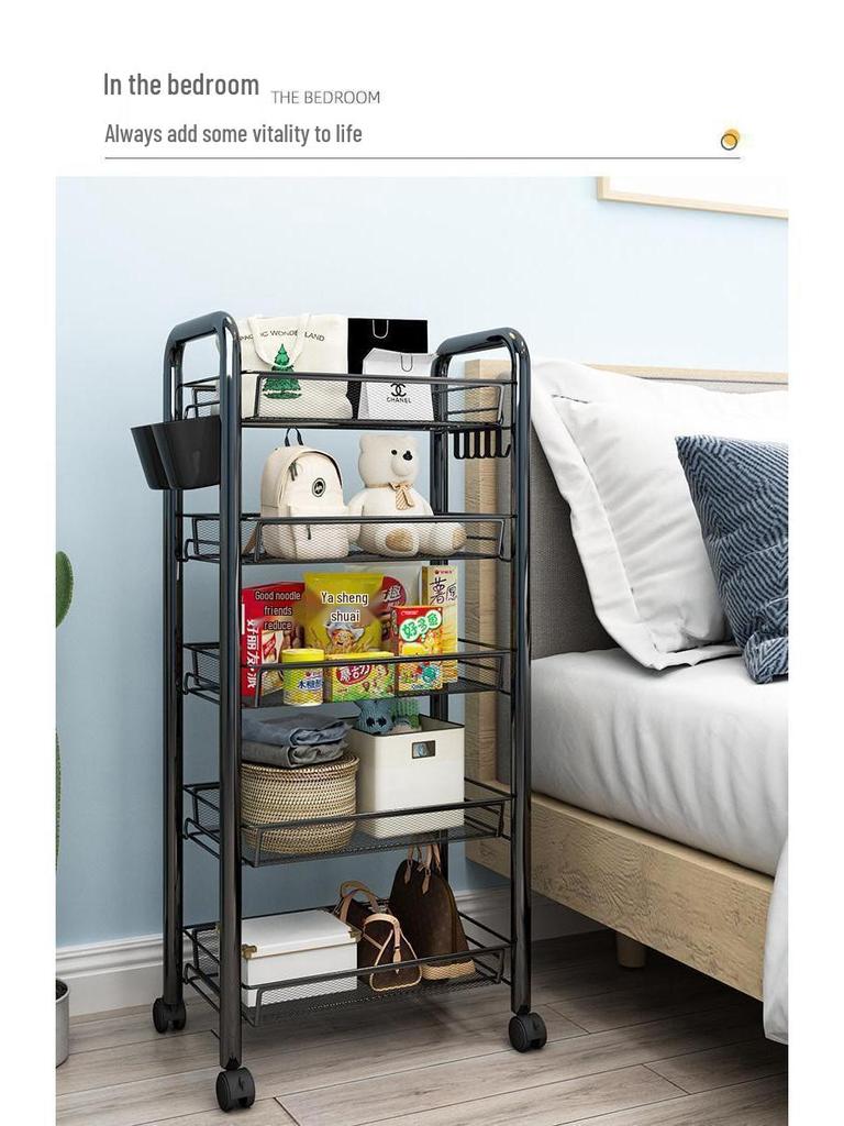 Mehrschichtiges mobiles Lagerregal für Küche, Schlafzimmer und Badezimmer