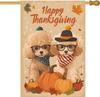 Happy Thanksgiving House Ag Poodles Puppies with Pumpkin 28 X 40 Inch Double Sided Fall Autumn Garden Ags Banner for Out UUN