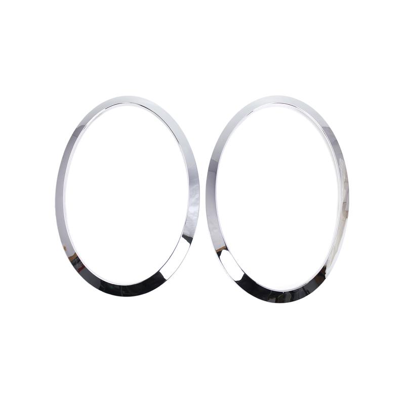 For MINI Cooper F55 F56 F57 2014+ Chrome Silver Left Right Front Headlights Frame Headlight Eyebrow Ring Cover Trim Replacement