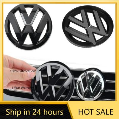 For VW VOLKSWAGEN New 2pcs Car Front Grill/Rear Emblem Lid Covers Logo Sticker For Volkswagen VW POLO Scirocco GOLF 5 6 7 8 MK5