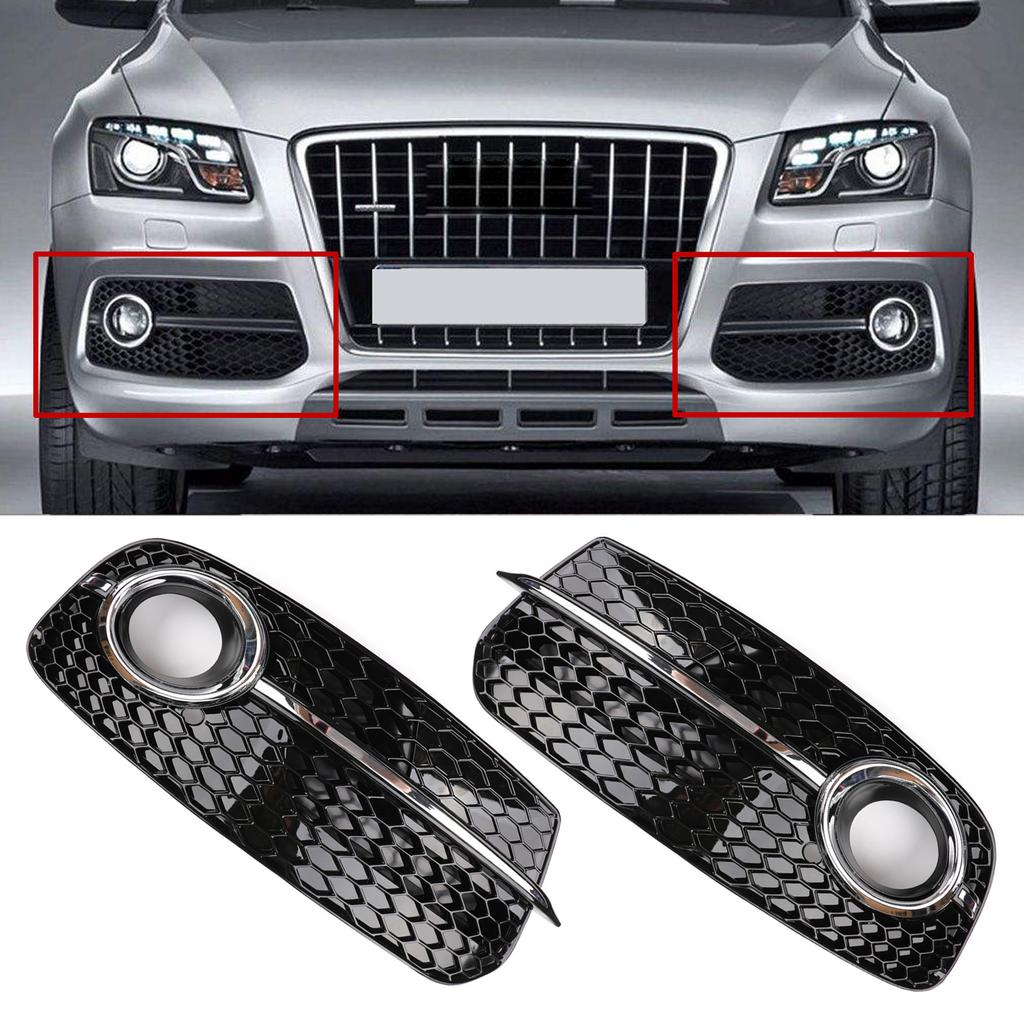 Upgrade SQ5 Style Fog Light Grill Grille 8R0807681M 8R0807681N 8R0807682J 8R0807682T For Q5 13-17