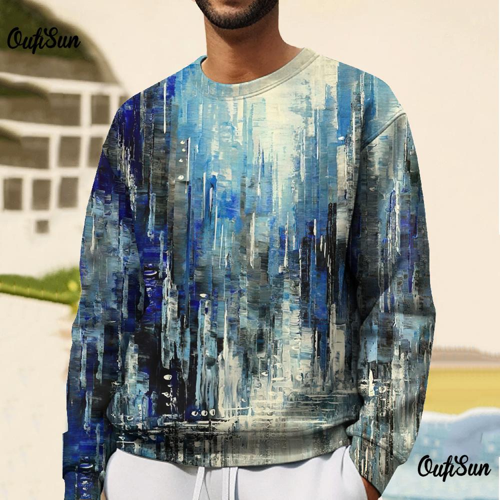 Vintage Men T-Shirt Retro Sweatshirts Oversized Long Sleeve T-Shirts O-Neck Pullovers Winter Clothing Street For Men Sweatshirts