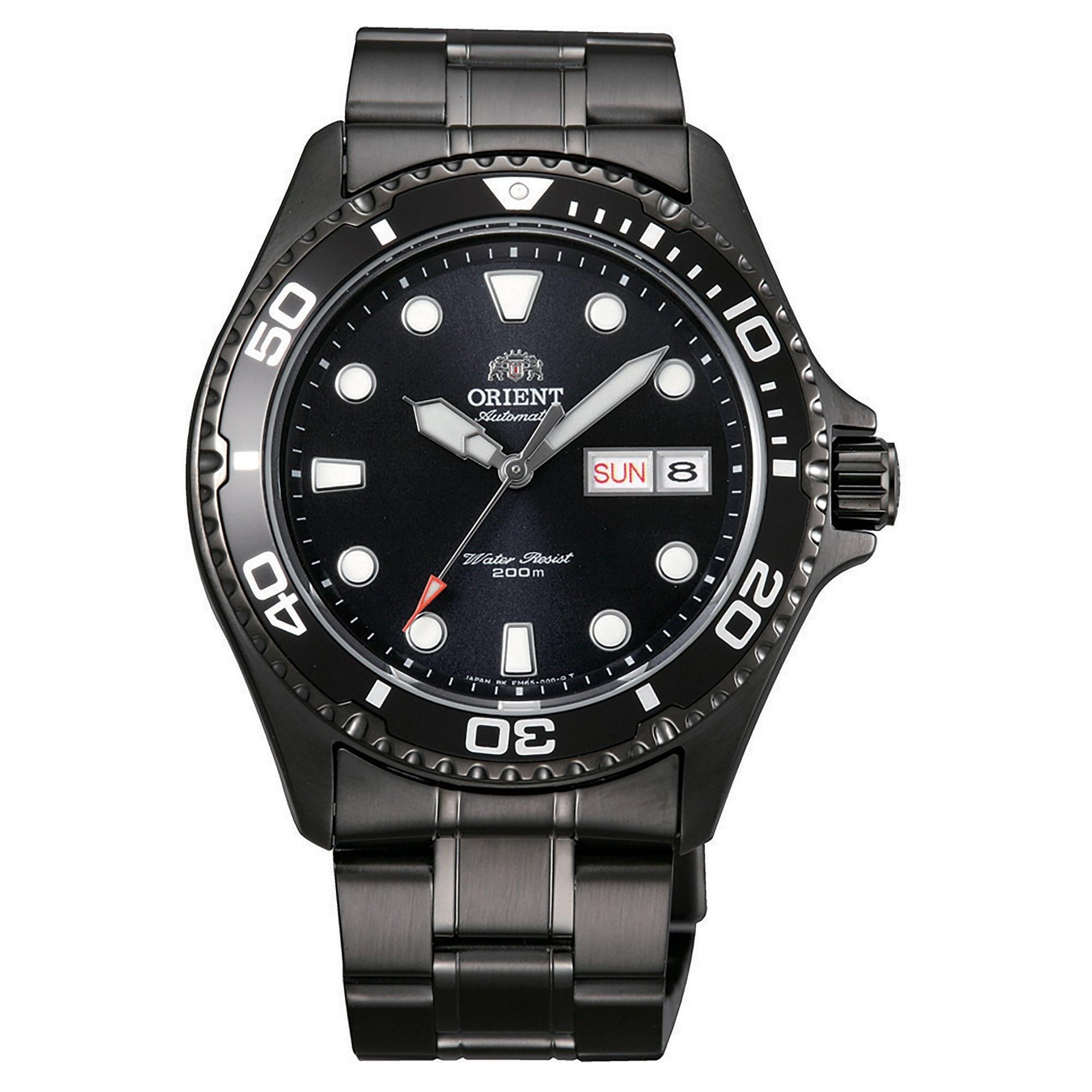 

Orient Analogue Automatic Watch FAA02003B9, Black Dial, Bracelet Strap