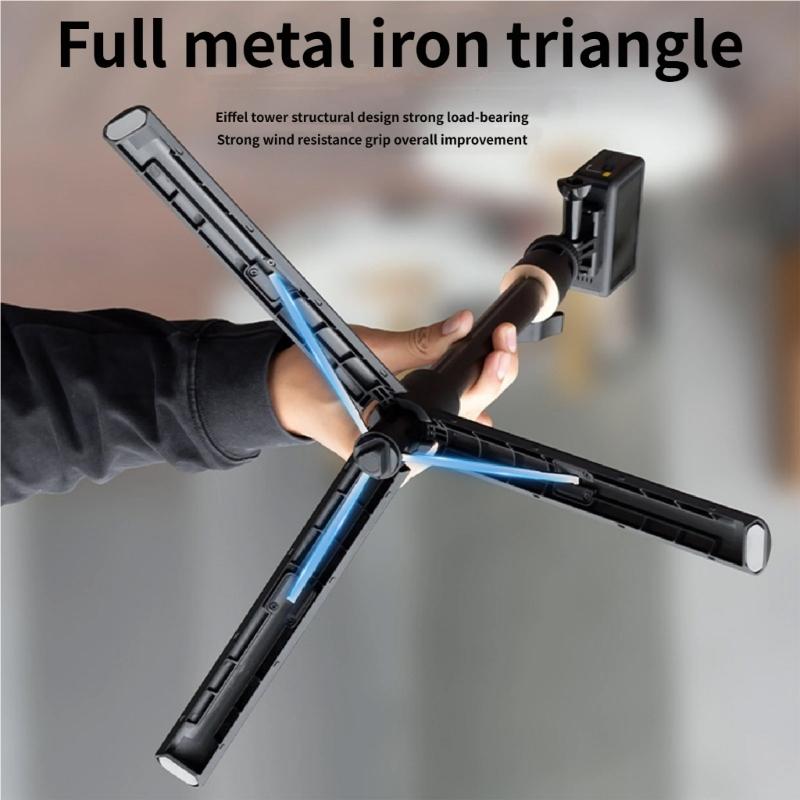 Aluminum Alloy Extendable Tripod Selfie Stick Lightweight for Action 6 Camera Photography Vlog and Travel Adventure