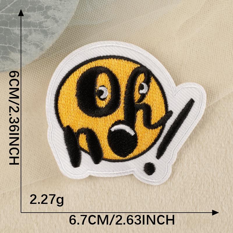 Original Cartoon Smiley Face Embroidery Patch for Clothing and Hats