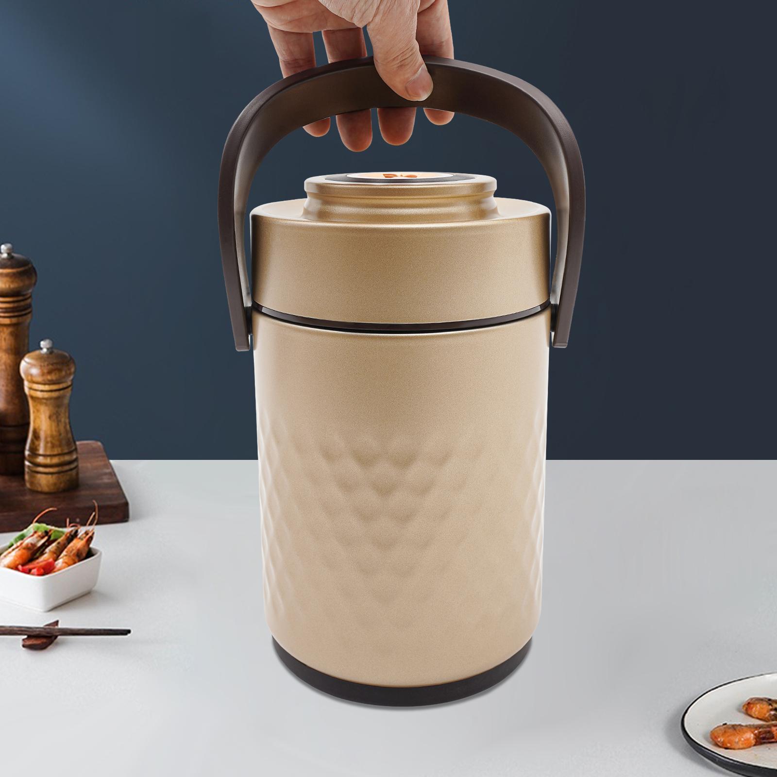 

304 Stainless Steel 3-Tier Stackable Thermal Food Container, Vacuum Insulated Lunch Box, Leakproof Bento Box for Office Picnic 3