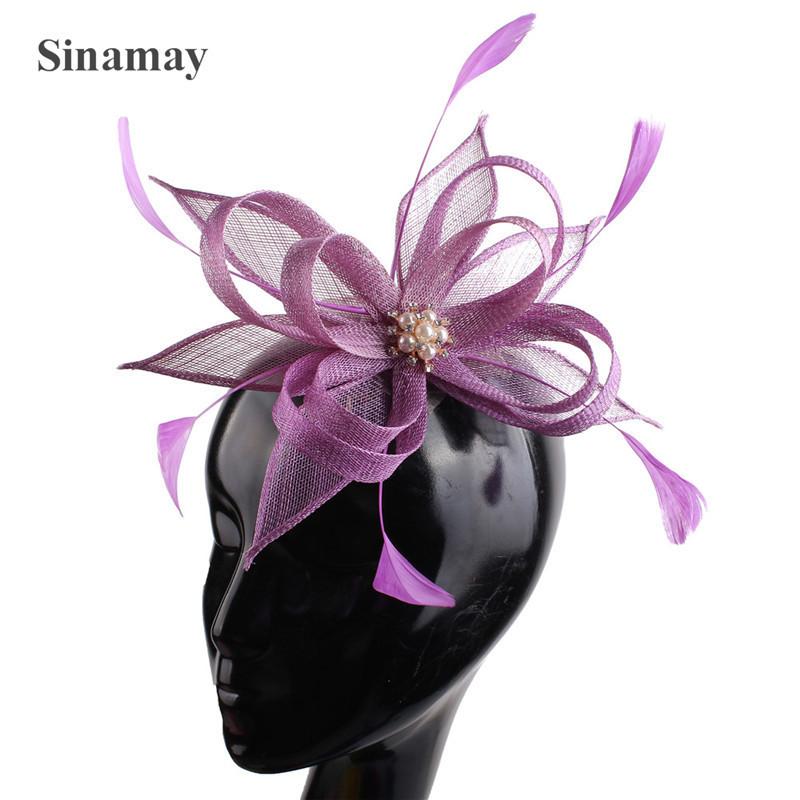 

Retro Black Linen Leaf Shape Popular Bridal Photo Wedding Headgear світло-фіолетового кольору