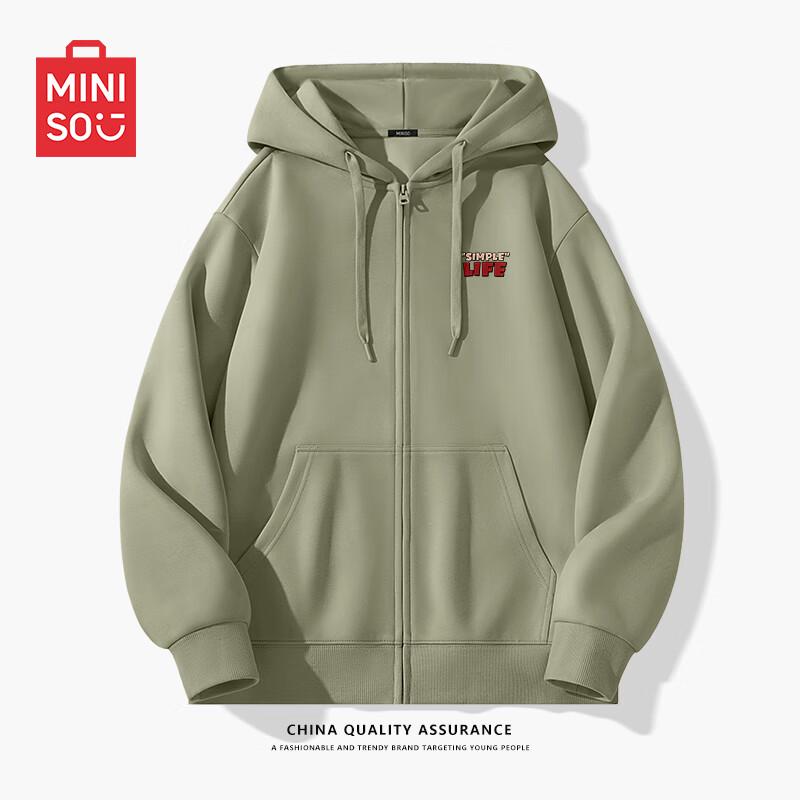 

MINISO Men s American Street Style Zip-Up Hoodie 3XL