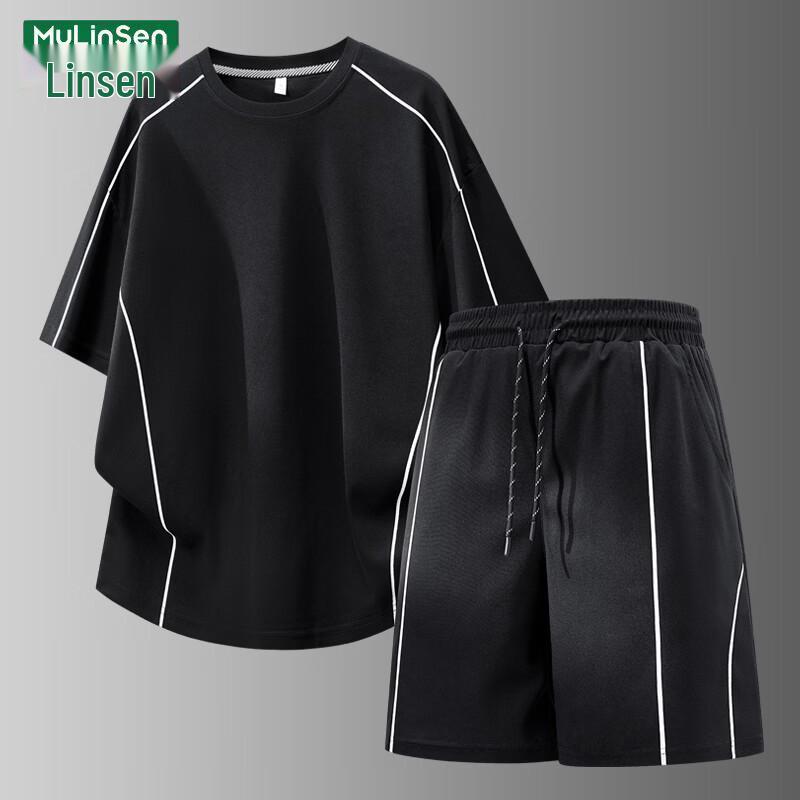 MULINSEN Men s Summer Breathable Sport Set L чёрный