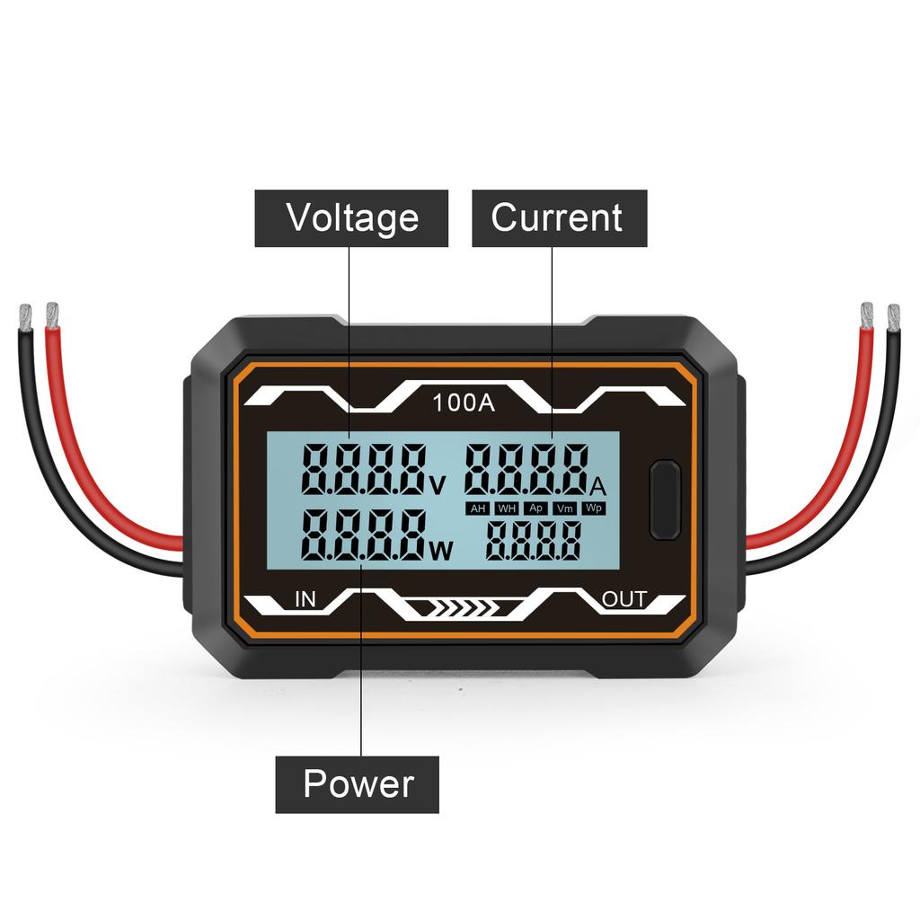 High Precision DC Power Meter Power Analyzer Voltage Current Power Meter Battery Voltage Amp Meter