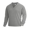 Men Vertical Cable Jacquard Textured V Neck Sweatshirt Ribbed Cuffs Long Sleeve Loose Fit Solid Color Spring Fall Daily Smart Casual Pullover Top