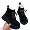 Women's winter new height increasing plush warm short boots simple comfortable daily casual thick soled women's shoes