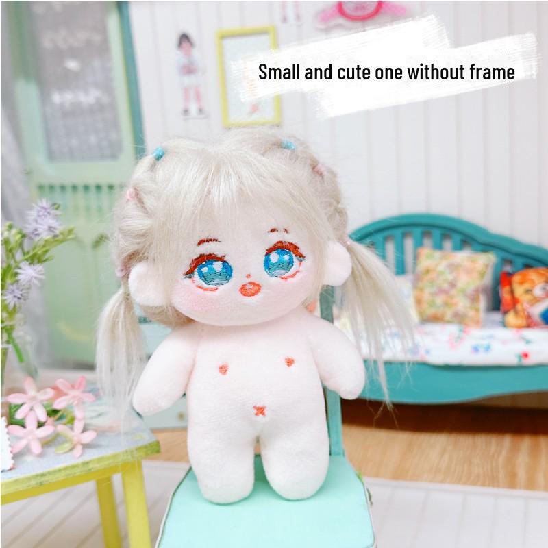 Xiao Kexin 10cm Purple-Haired Female Cotton Doll with Skeleton and Cute Clothes