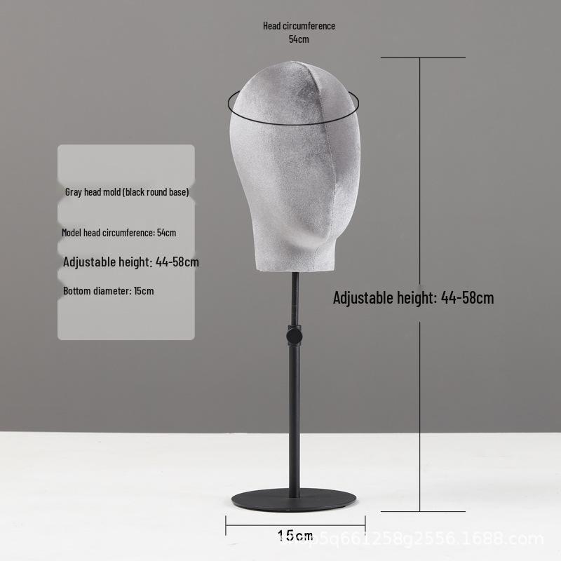 Black Mannequin Head for Displaying Wigs, Hats, and Accessories