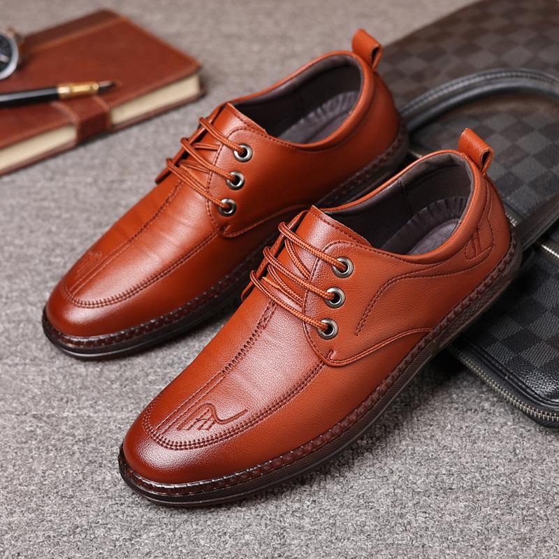 

Jite leopard men s shoes leather shoes 2025 autumn new beef tendon soft-soled casual shoes men s non-slip and versatile men s single shoes 44