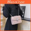 Small Square Shoulder Bag With Sewn Detail And Synthetic Leather Interior For Casual Outings