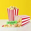 20Pcs Popcorn Paper Boxes Buckets Red White Stripes Bags Snack Containers For Movie Night Birthdays Carnival Party Supplies
