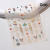 Baroque Pattern Stamping Geometric Totem Flower Retro Star Noble Self Adhesive 5D Nail Art Decoration Sticker Manicure Decal