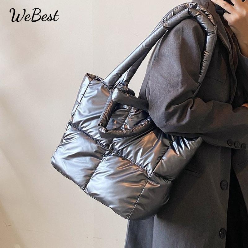 

Korean-style Simple Space Cotton Hand-held Women s Bag срібний