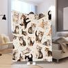 1pc of Comfortable Cartoon Cat Flannel Blanket, Soft and Casual Warm Blanket, Multi-functional Office Blanket, Outdoor Camping Travel Blanke