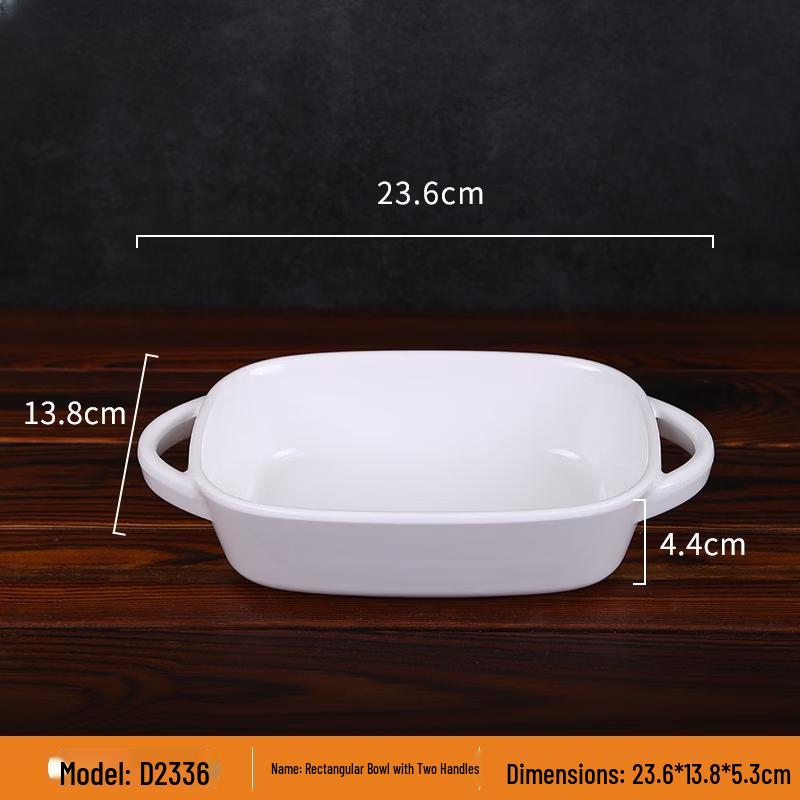 Lan Tuan Commercial Chinese Melamine Double-Eared Rectangular Bowl (Set of 10)