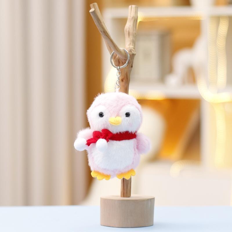 Plush Penguin Scarf Toy Keychain Bag Pendant Doll Decorations Cartoon Gifts