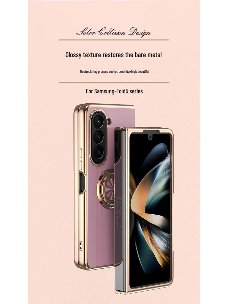 Samsung Galaxy ZFold7 Galvanisierte Schutzhülle mit Ringständer & Magnetischer Autohalterung
