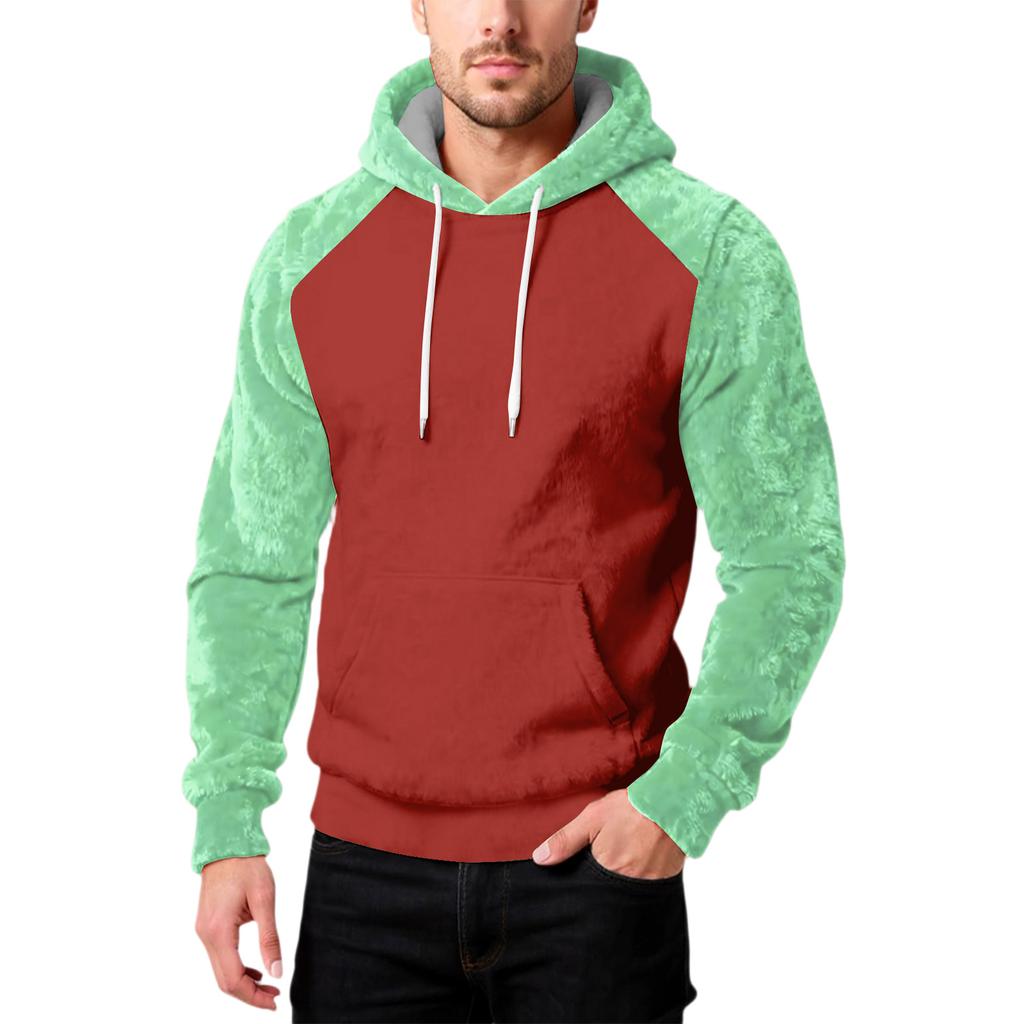 Herrenmode Freizeit Kapuzenpullover Kapuze Plüsch Lange Ärmel