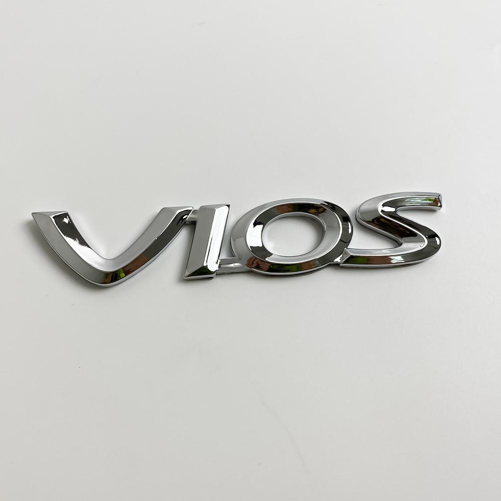 3D Chrome Toyota Vios Letter Emblem Badge Sticker for Toyota Vios XP150 XP40 XP90 Rear Trunk Decor Replacement