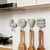 4Pcs/Set Letter Wall Decor Hooks Wall Mounted Love Hooks Waterproof Adhesive Bathroom Hooks for Entrance Bedroom Living Room