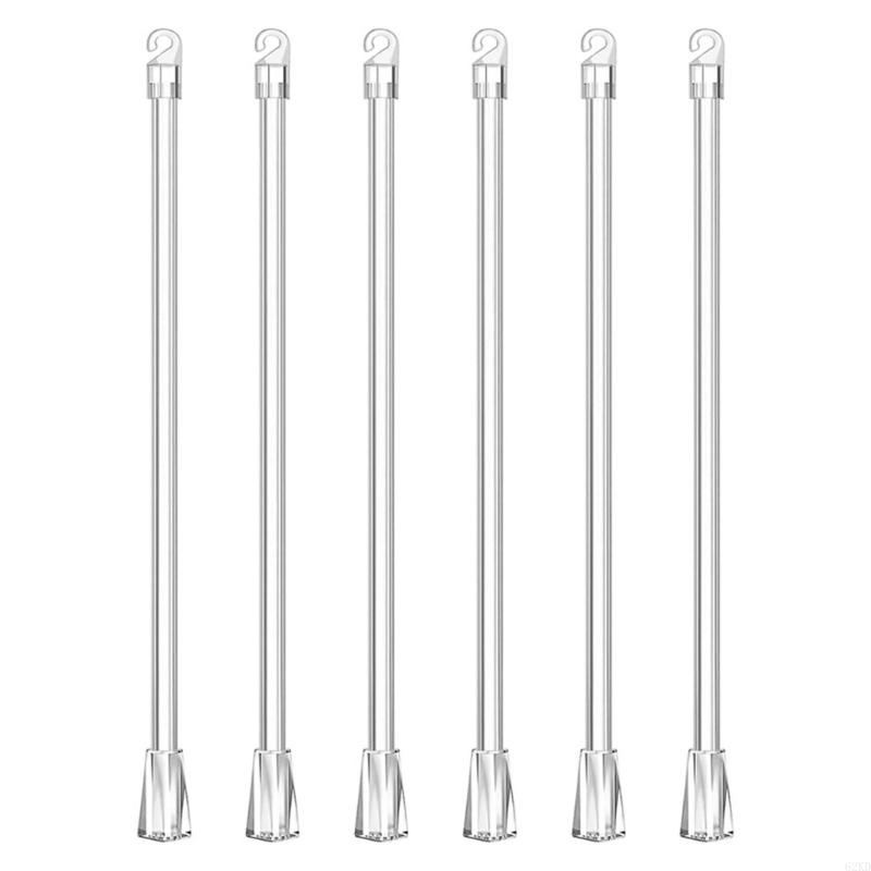 62KD 2/4/6/8/10Pcs Vertical Blinds Replacement Pull Rods with Hook and Handle for Door Window Curtain Shade Tilt Wand