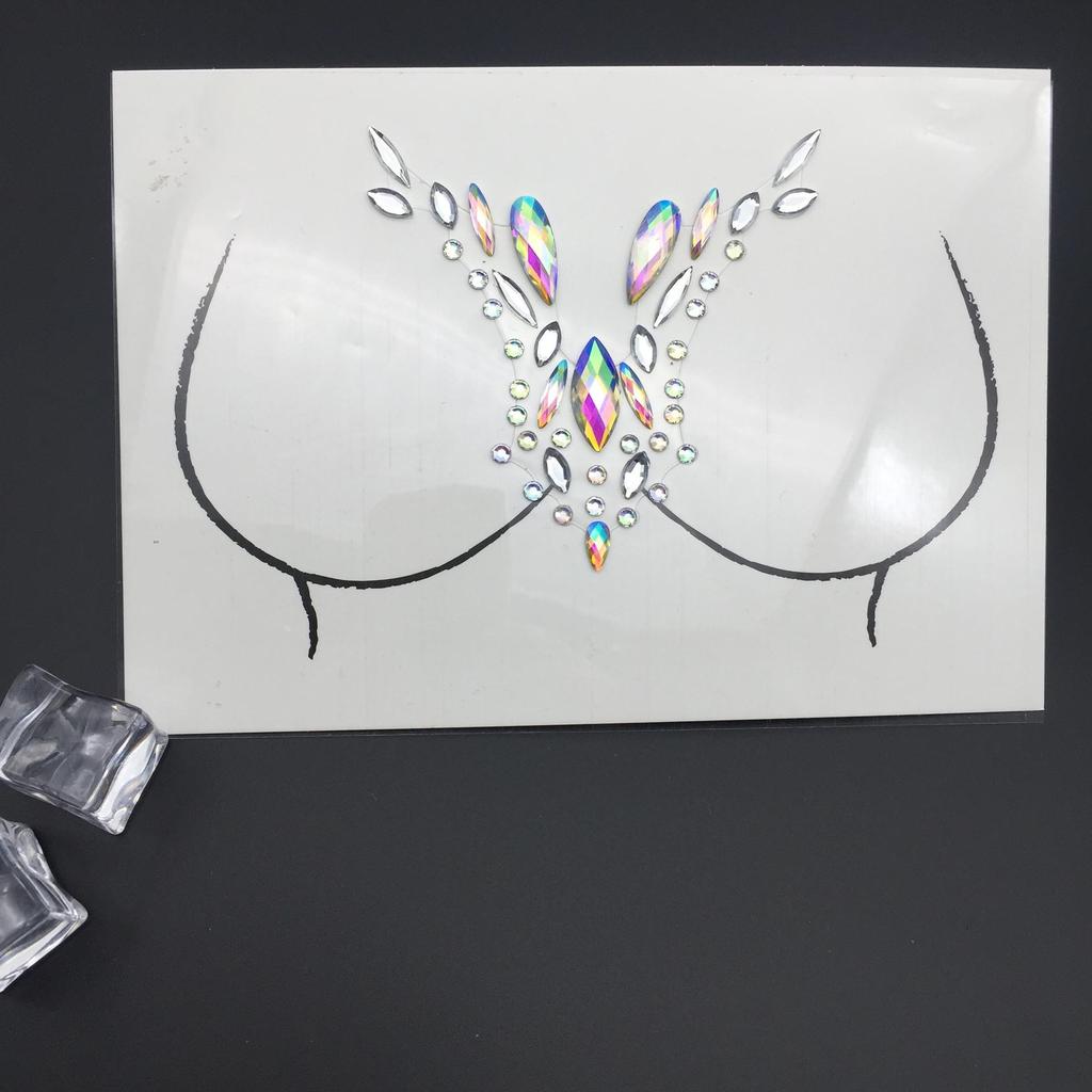 High-Quality Rhinestone Tattoo Stickers for Face and Nipple 