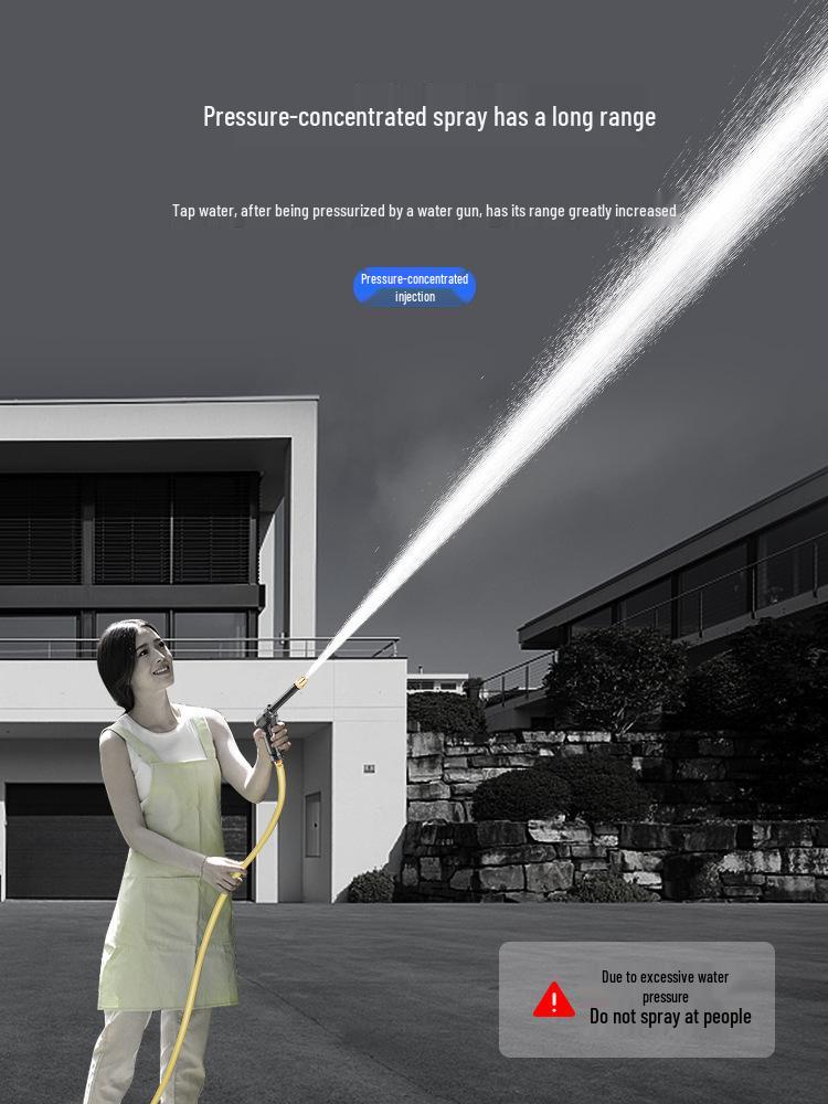 High-Pressure Car Wash Spray Gun: Powerful Nozzle for Tap Water, Ideal for Cars, Floors, and Gardens