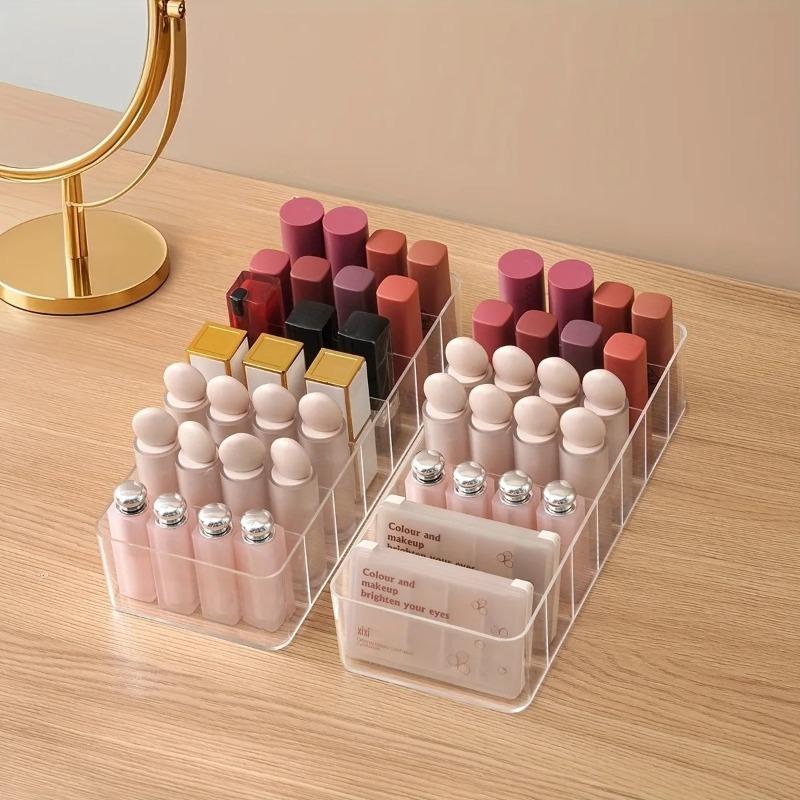 7Grids Lipstick Organizer Clear Cosmetic Jewelry Box Lipstick Holder Display Rack Acrylic Makeup Organizer Lipstick Storage Box