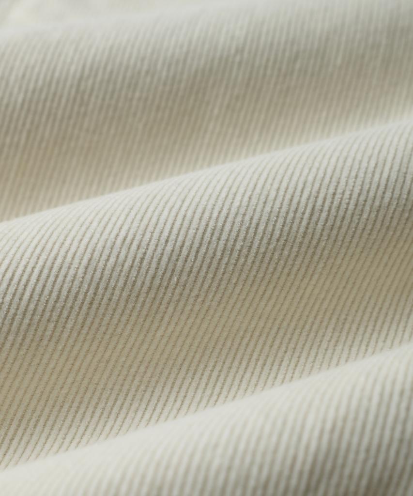 Guernsey Woollens Corduroy Single-Pleat Wide Pants - Ecru