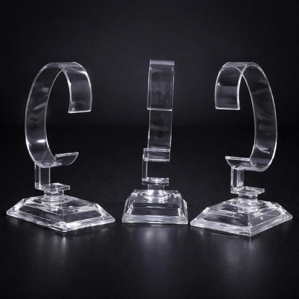 2pcs Clear Acrylic Detachable Bracelet Jewelry Watch Display Holder Stand Rack