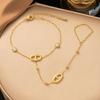 Gold-Plated Double Layer Thin Chain Stainless Steel Hand Chain Jewelry