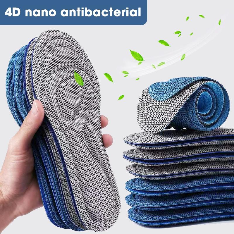 2/4pcs Memory Foam Orthopedic Insoles for Shoes Men Women Nano Antibacterial Deodorization Insole Sweat Absorption Running Cushion