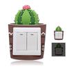 Cute Cartoon 3D Cactus Fluorescent Wall Silicone On-off Switch Stickers 1Pc
