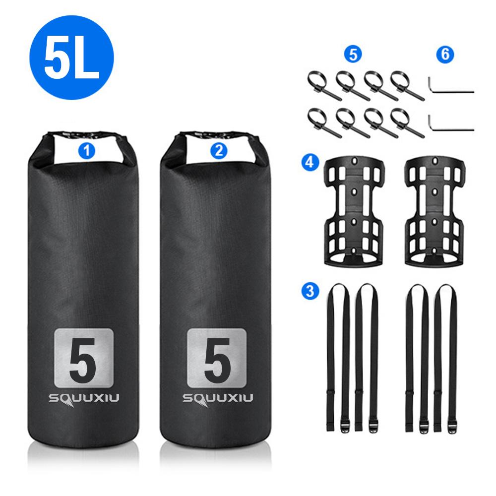 2pcs 5L Bike Fork Bag Waterproof Roll Top Dry Bag Bicycle Fork Bag Cycling Pack Bike Pannier