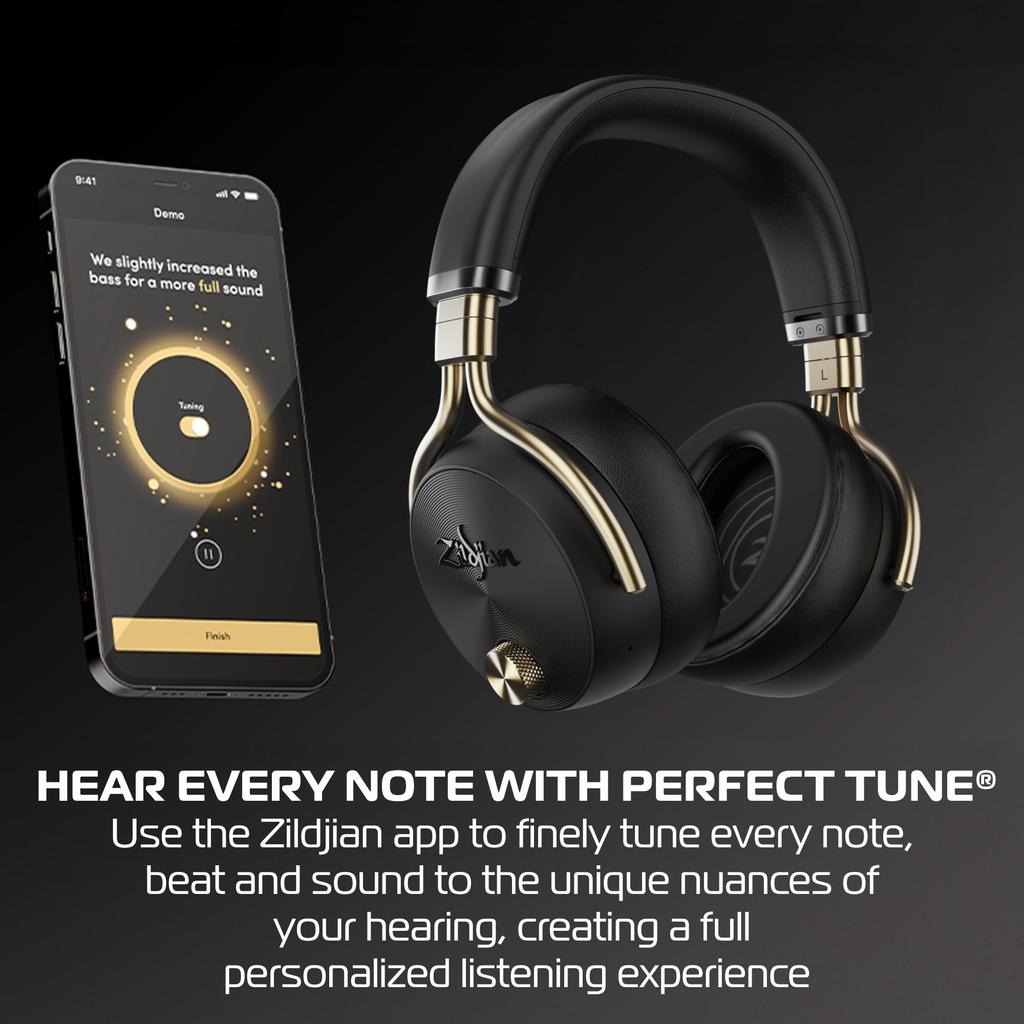 Zildjian Perfect Tune Wireless Noise Cancelling Bluetooth NAZLFZXHP0012 ALCHEM-E Over-ear Headphones, 5.3, 45-Hour Playback,