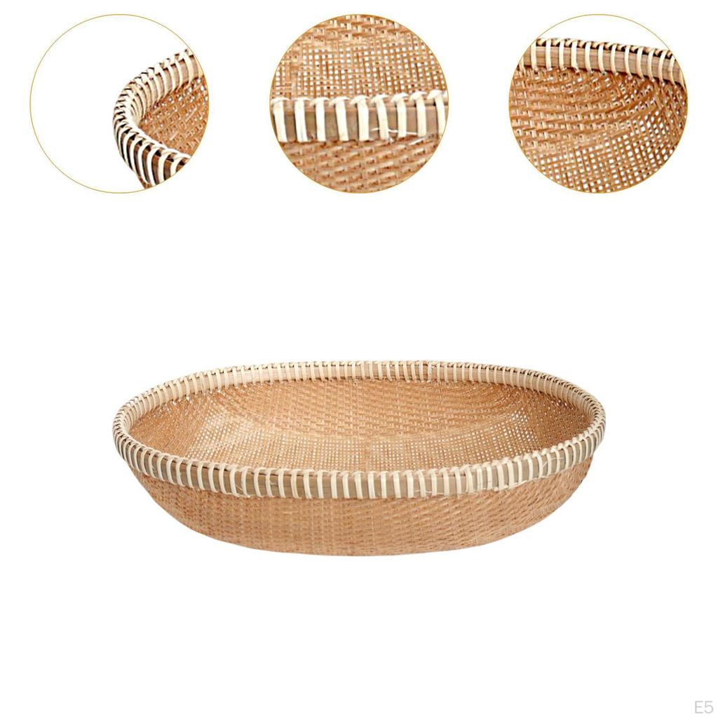 Brotkorb Bambus Tablett Dekorative Lebensmittel Lagerung Snack Organizer Gemüse Portion für