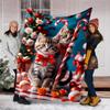1pc Candy Cane Kittens Outdoor Flannel Blanket Soft All Season Polyester Throw , Perfect for Picnics & Travel , Picnic Accessory