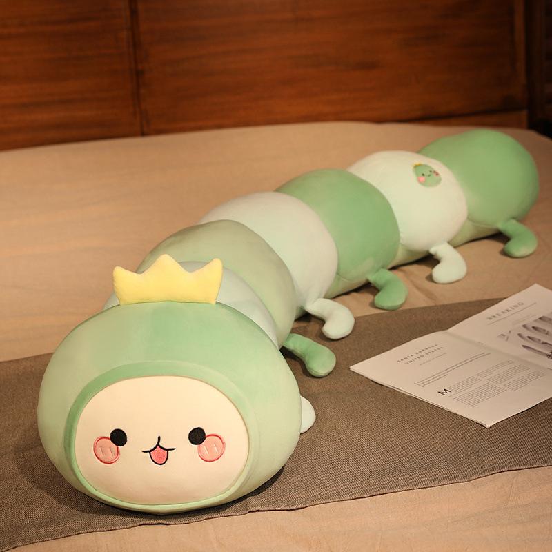 

Мягкая подушка-гусеница, плюшевая игрушка-кукла, кукла-гусеница зеленого цвета, кукла-маппет для девочки 80cm（0.65kg） зелёный