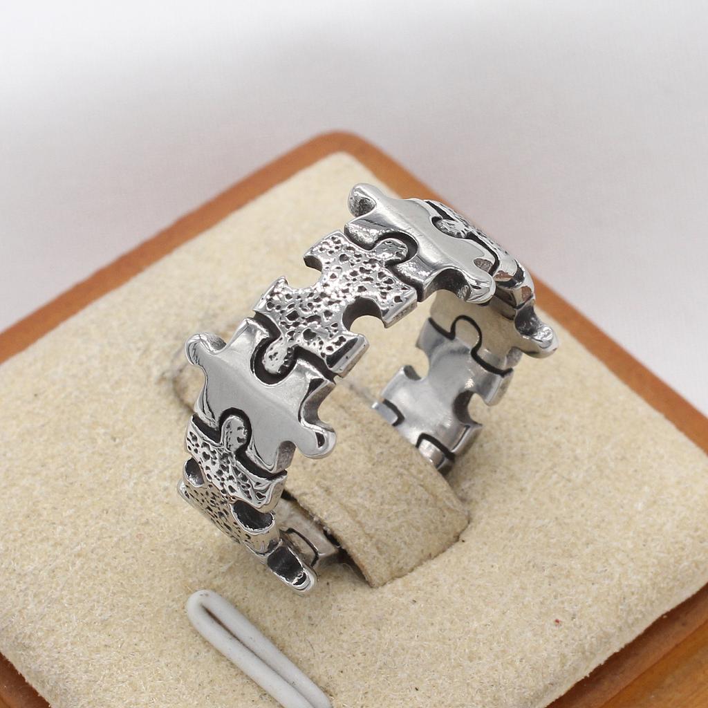 2026 Jewelry, European and American Personalized Retro Puzzle Men's Jewelry Matching Exquisite Ring