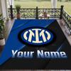 Custom Text Printed Rug Inter Milan Non Slip Floor Carpet For Home Room Decor