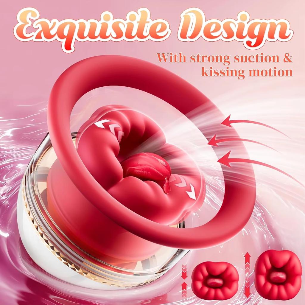 Rechargeable Portable Nipple Licking Sucking Vibrator Female Breast Massager Clitoral Bite Vibrating Climax Sex Toy for Female Masturbation Waterproof