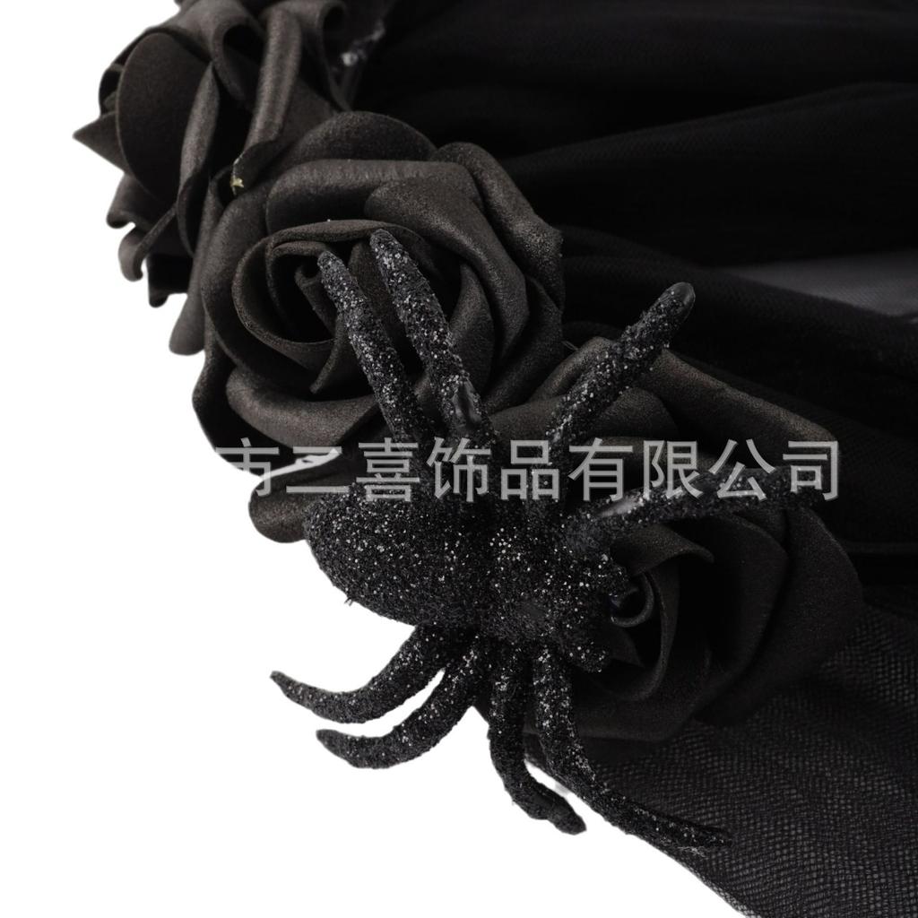 New Halloween headband rose spider with web headband ghost festival party atmosphere decorative headgear