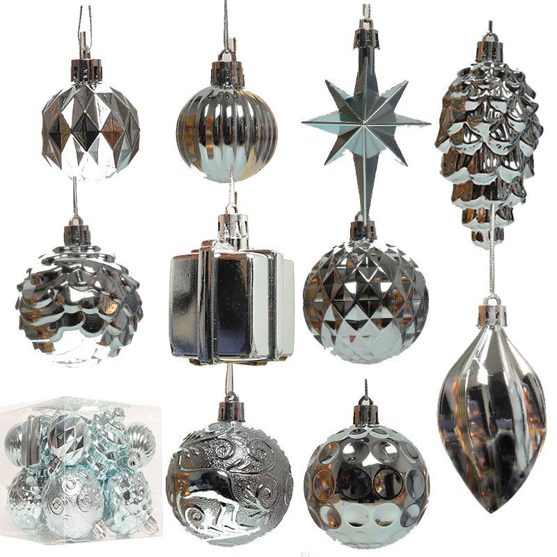 12 Stück Metallische Tropfen Weihnachtsbaumkugeln Dekorationen für Weihnachtsbaum